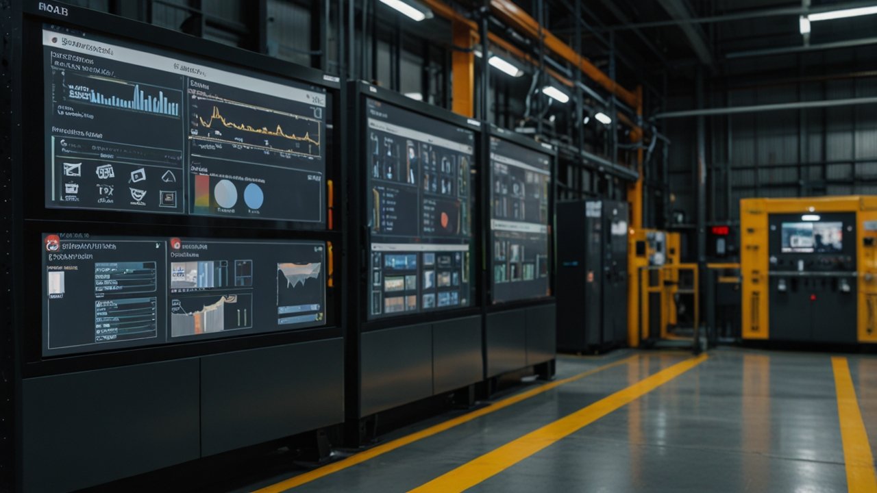 Predictive Maintenance system monitoring industrial equipment with early failure detection through sensor data analysis