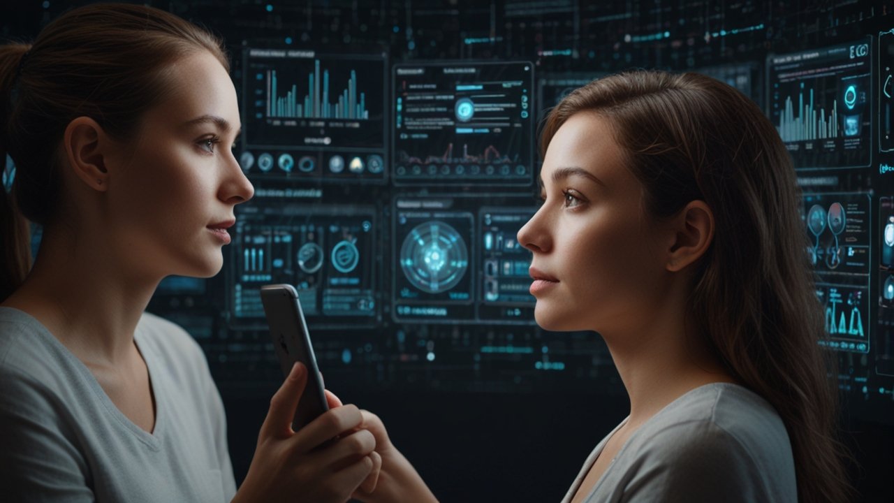 AI Girlfriends interface showing virtual companion technology with conversational capabilities and simulated emotional interaction