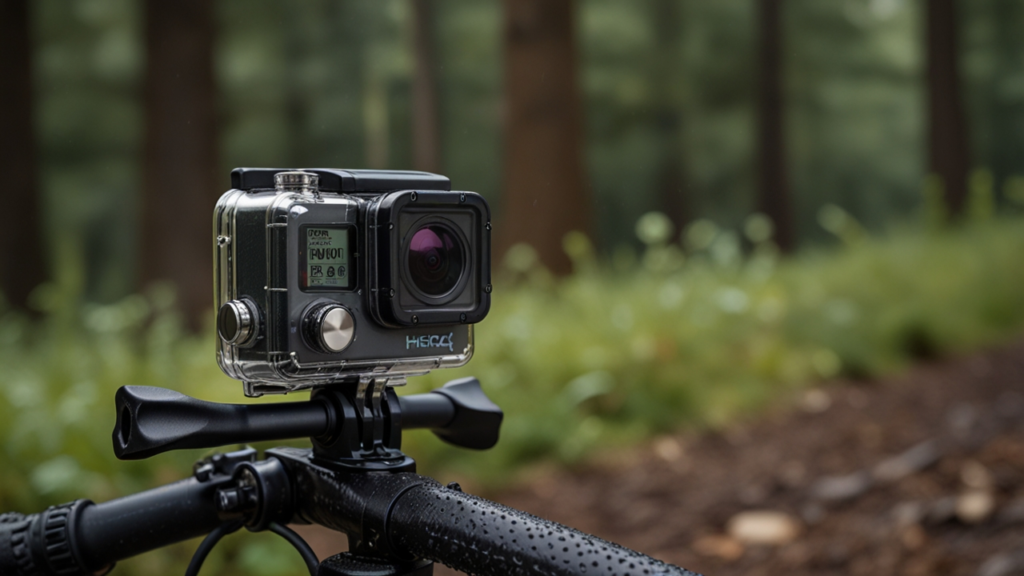 Action Camera recording stabilized video in extreme outdoor environment through durable waterproof design