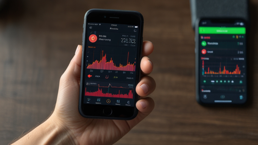 Activity tracker displaying fitness metrics including step count, heart rate and exercise intensity on wrist-worn device