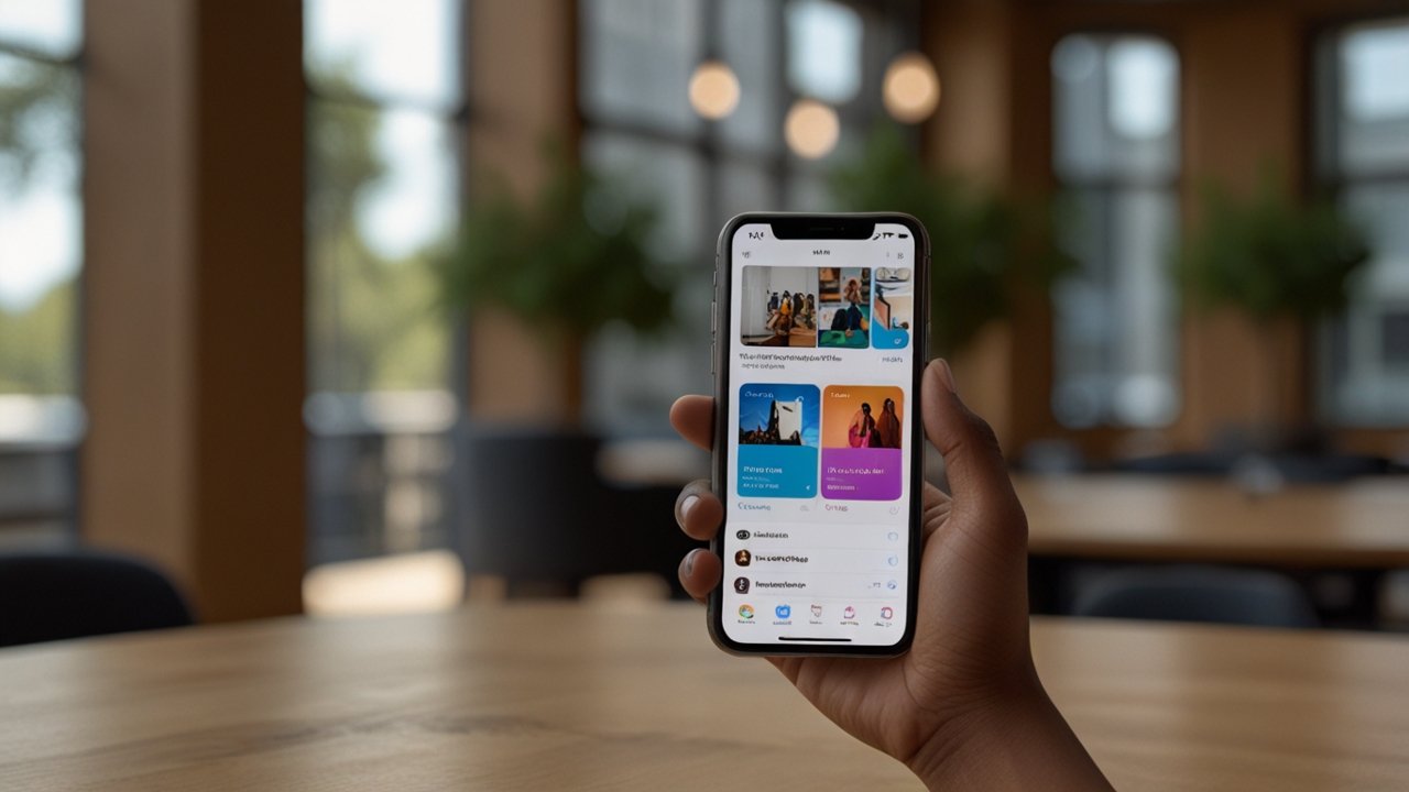 Apple Intelligence interface showing AI-powered features across iOS applications with personalized assistance and content understanding capabilities