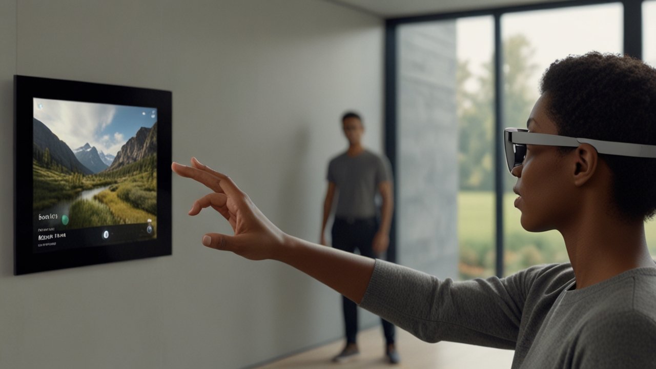 Apple Vision Pro headset enabling mixed reality experience with spatial computing interface through premium design
