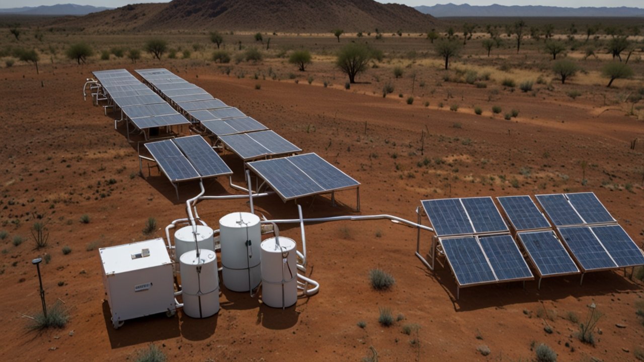 Atmospheric Water Harvesting system extracting drinking water directly from desert air
