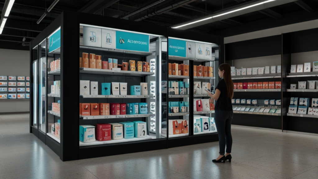 Autonomous Retail environment with customer selecting products tracked by computer vision system