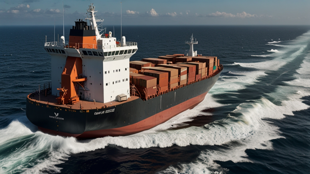 Autonomous Ship navigating open waters using integrated sensor arrays and AI systems without crew