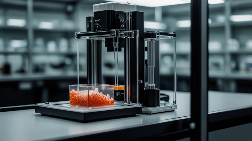 Bioprinting technology depositing living cells in layers to create functional tissue structures