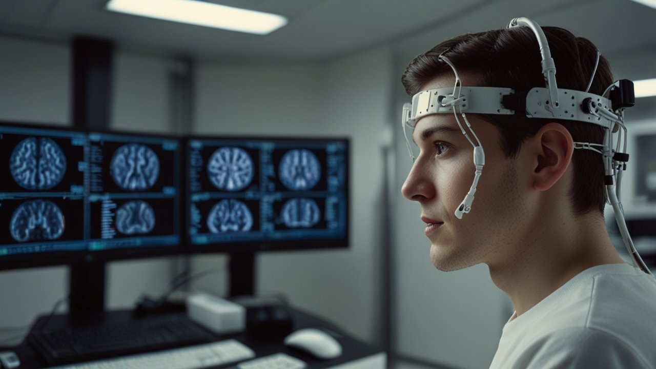 Brain Interface headset creating direct neural connection with digital systems for thought control