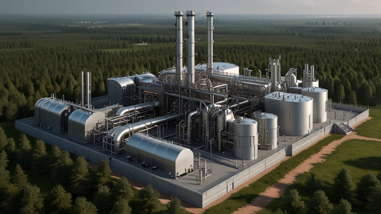 Carbon Capture facility extracting carbon dioxide directly from atmosphere using advanced filtration technology