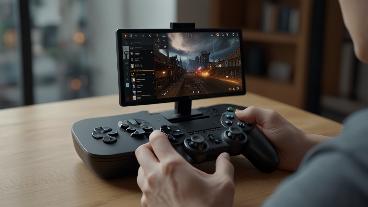 Cloud Gaming system showing high-performance game running on modest hardware through server-based processing