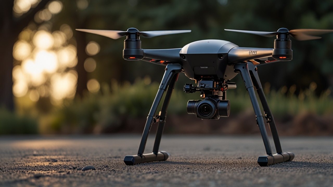 DJI Drones capturing professional aerial footage with sophisticated flight control systems and stabilized camera gimbals