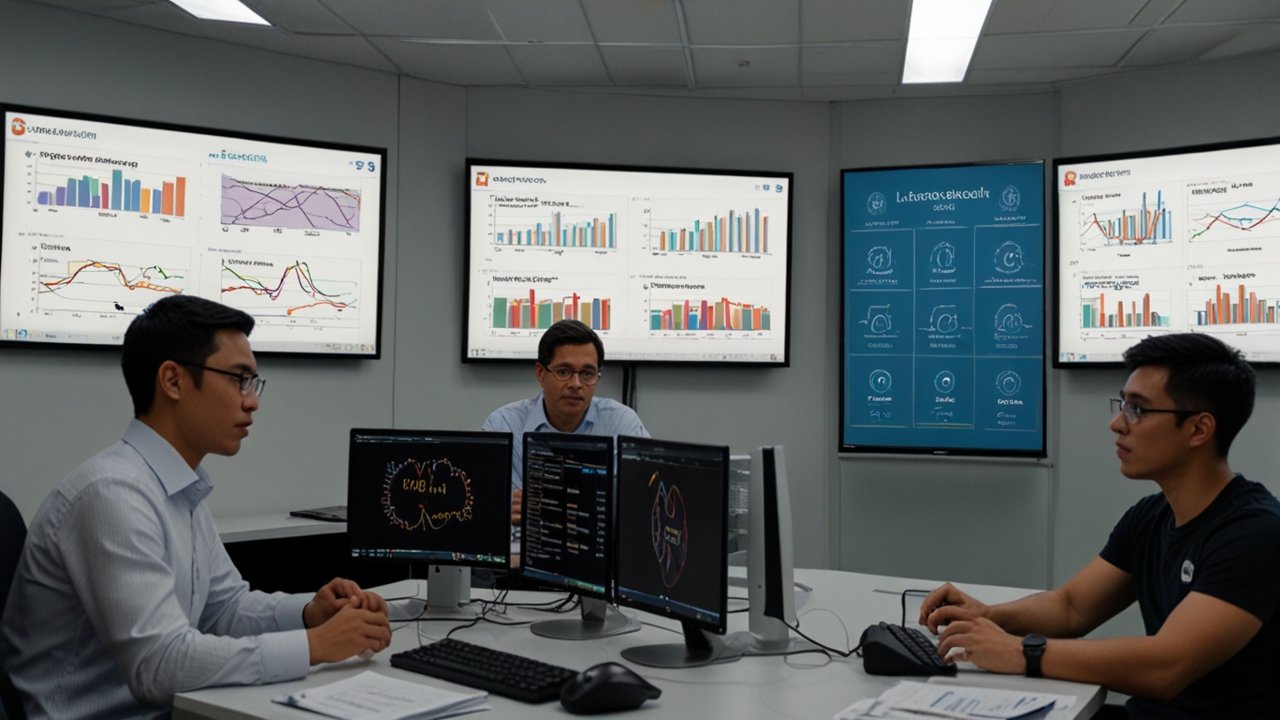 DeepSeek interface showing advanced language model capabilities with cost-efficient computing architecture visualization