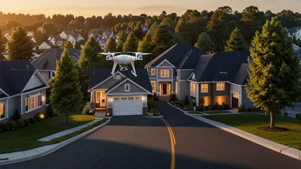 Drone Delivery vehicle navigating urban environment with package delivery capability