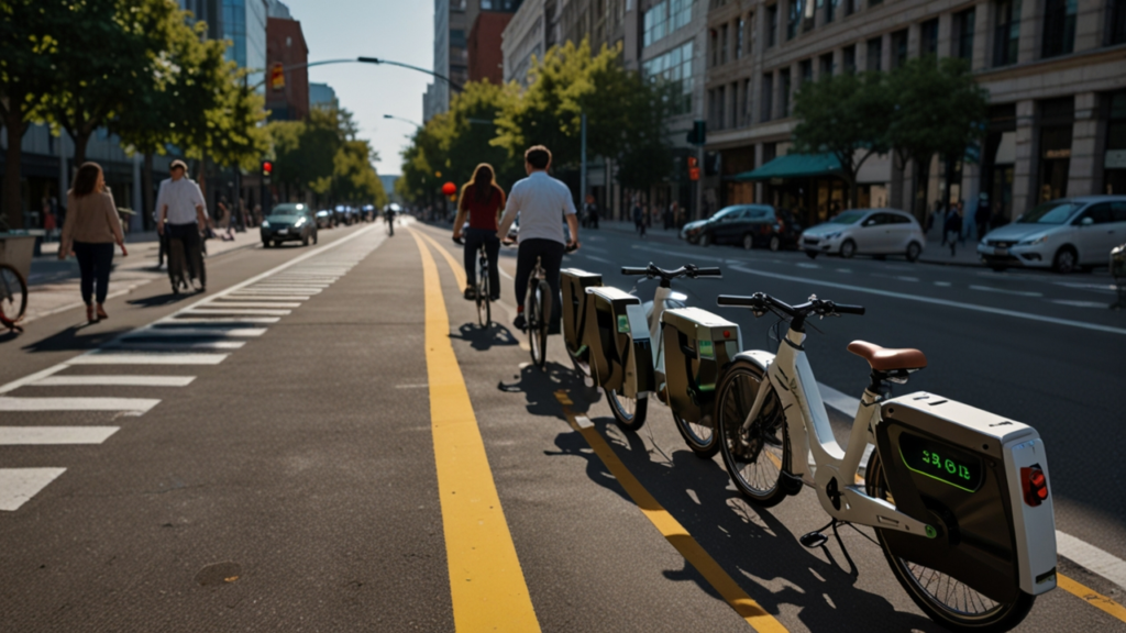 Ebikes showing diverse models with integrated motor systems enabling extended range and reduced pedaling effort