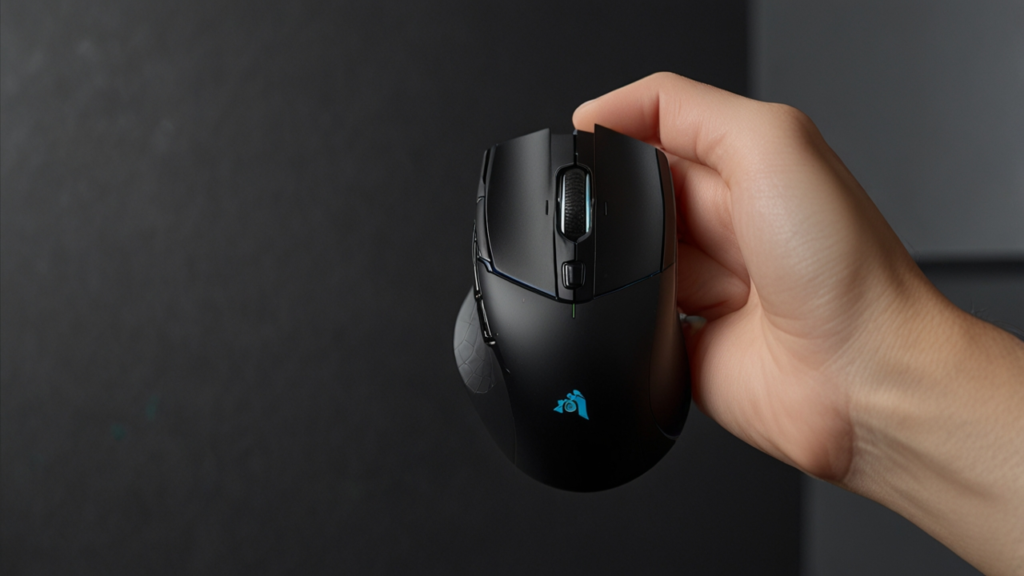 Ergonomic Mouse showing specialized design for optimal wrist positioning with precision input capabilities and comfort engineering