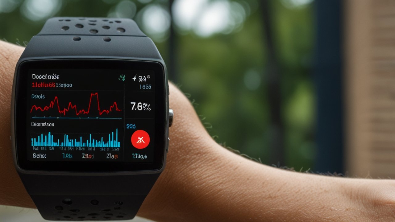 Fitness Tracker monitoring physical activity through wrist-worn device collecting movement, heart rate, and location data