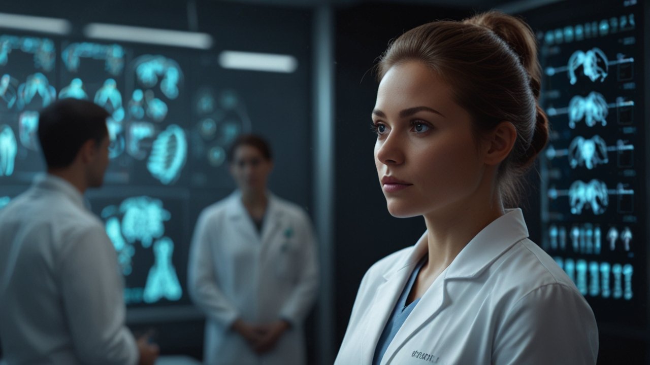 Future of Personalized Medicine showing doctor reviewing patient's unique genetic profile with tailored treatment options