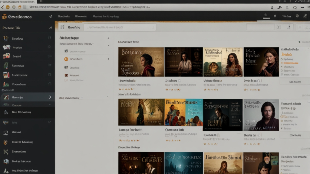 Goodreads interface showing book discovery platform with community reviews and reading progress tracking features