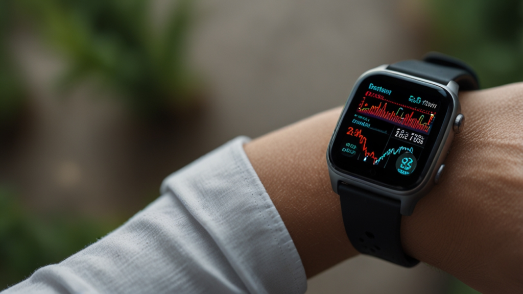Health Watch device showing comprehensive medical monitoring through wrist-worn technology with vital tracking and wellness analysis