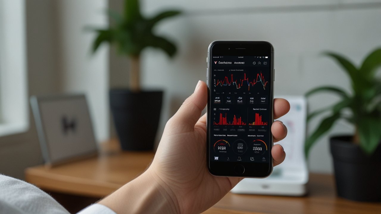 Health monitoring interface displaying comprehensive vital signs tracking with personalized baseline comparisons