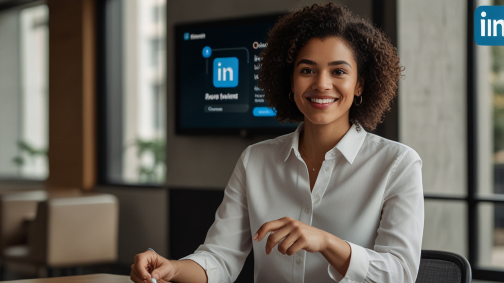 LinkedIn interface showing professional networking platform with career development tools and business connection recommendations