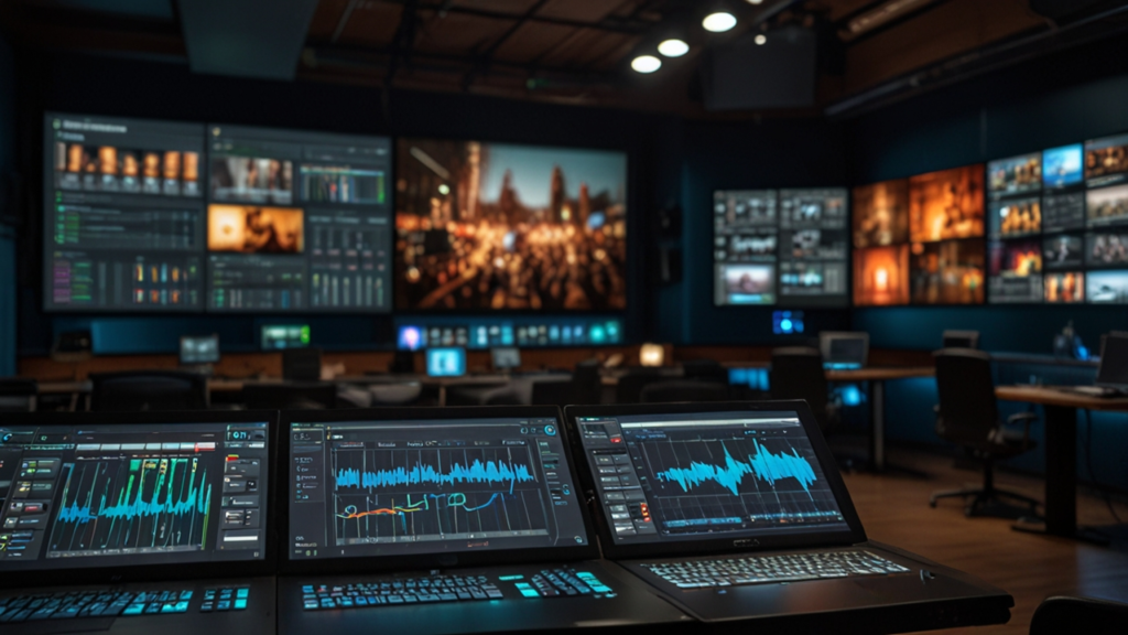 Live streaming setup displaying professional broadcasting equipment with real-time audience interaction capabilities