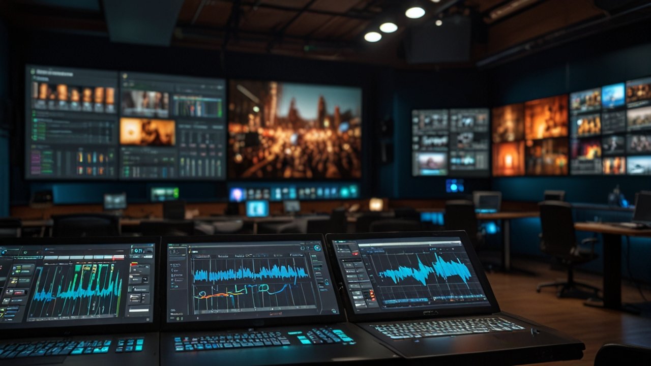 Live streaming setup displaying professional broadcasting equipment with real-time audience interaction capabilities