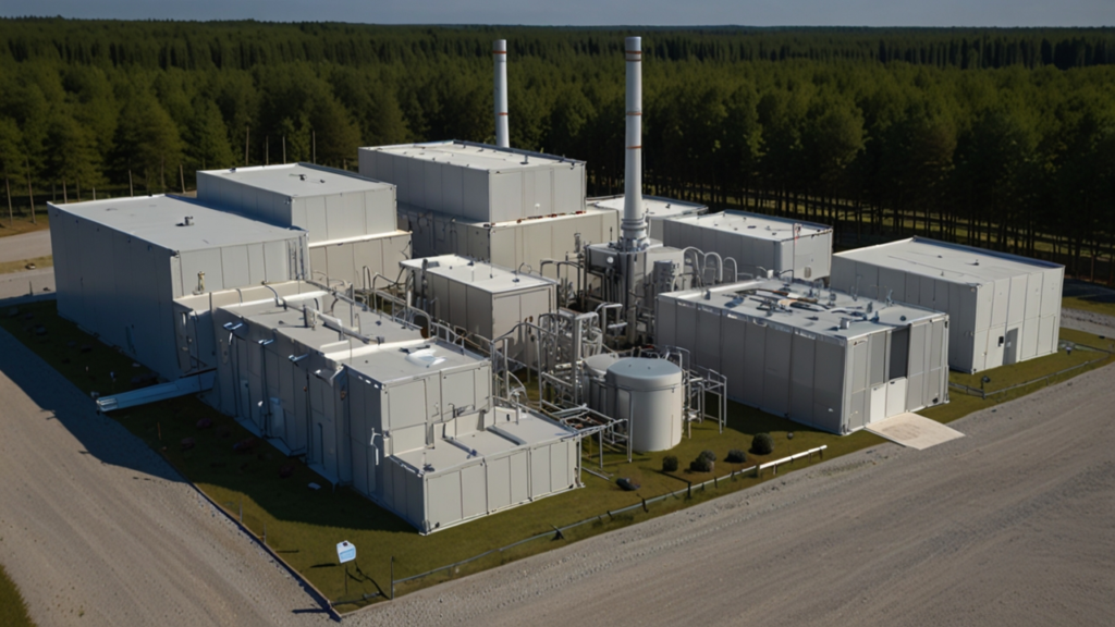 Compact sealed micro nuclear reactor module being installed in remote community with minimal footprint and autonomous operation