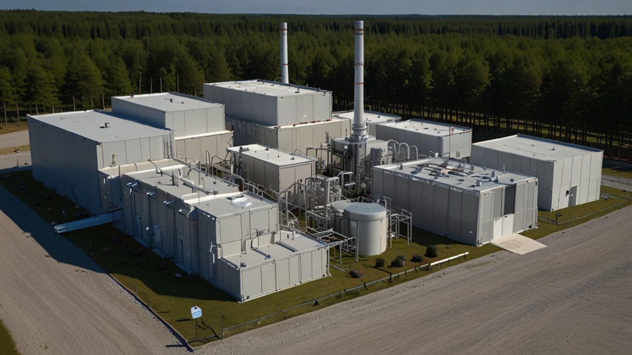 Compact sealed micro nuclear reactor module being installed in remote community with minimal footprint and autonomous operation