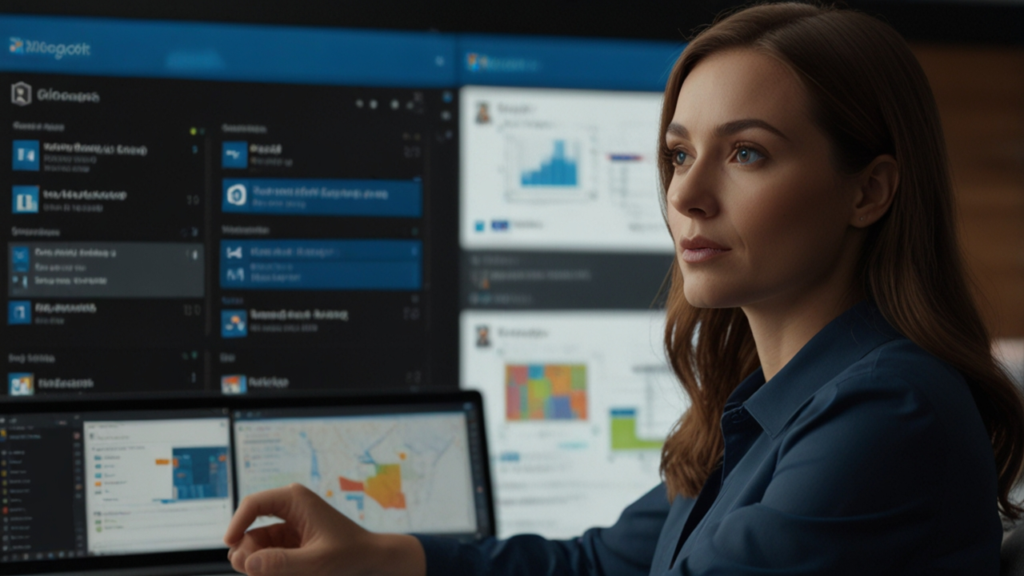 Microsoft Copilot interface showing AI-powered assistance within productivity software with contextual recommendations and automation capabilities