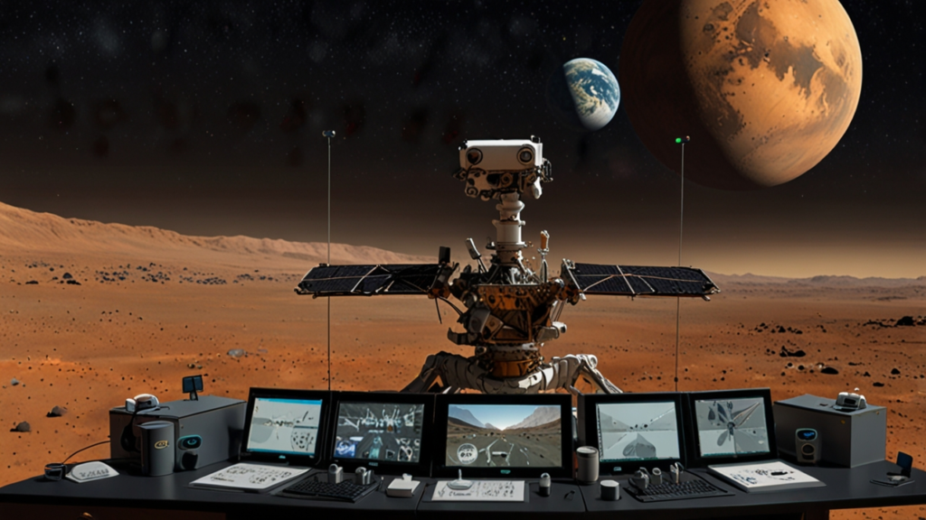 NASA spacecraft conducting advanced exploration mission with sophisticated scientific instruments and propulsion system