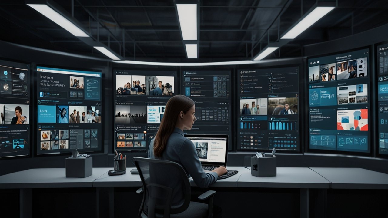 News AI generating journalistic content through natural language processing analyzing data sources and creating readable articles