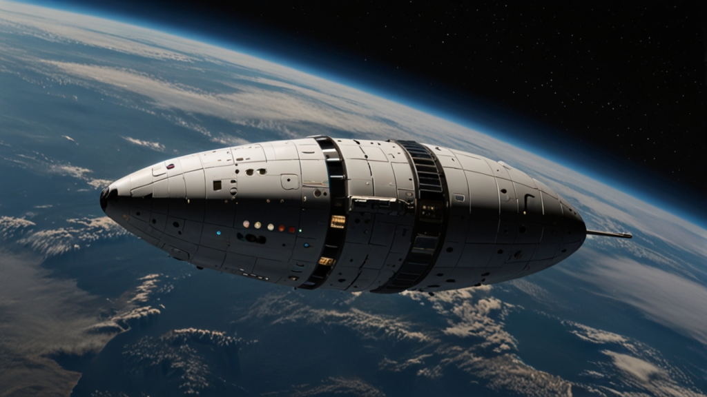Orbital Tourism spacecraft carrying civilian passengers into Earth orbit for recreational space experience