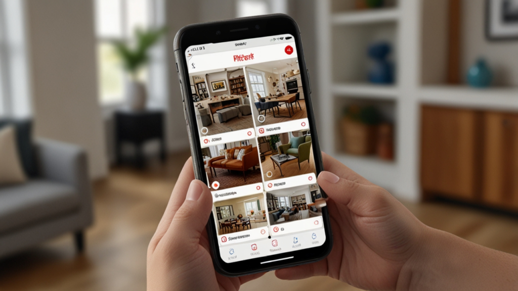 Pinterest interface displaying visual search results with personalized content recommendations and integrated shopping options