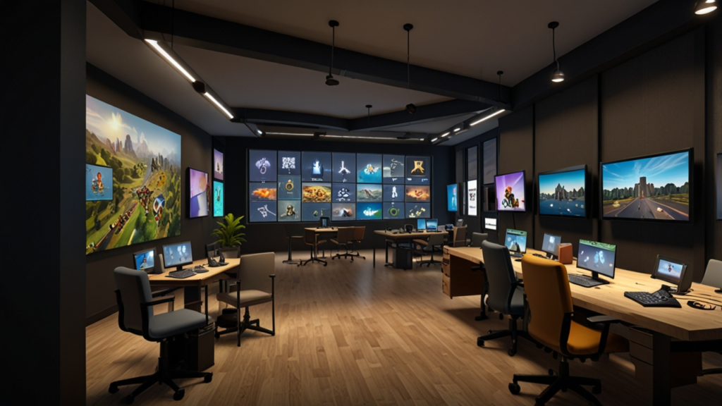 Roblox platform showing multi-player virtual world with user-created environments and interactive gaming elements