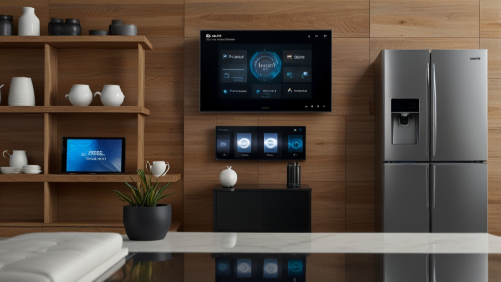 Samsung AI interface showing intelligent technology integration across devices with personalized assistance and smart ecosystem connectivity