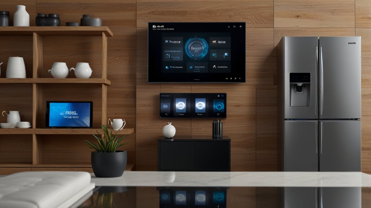 Samsung AI interface showing intelligent technology integration across devices with personalized assistance and smart ecosystem connectivity