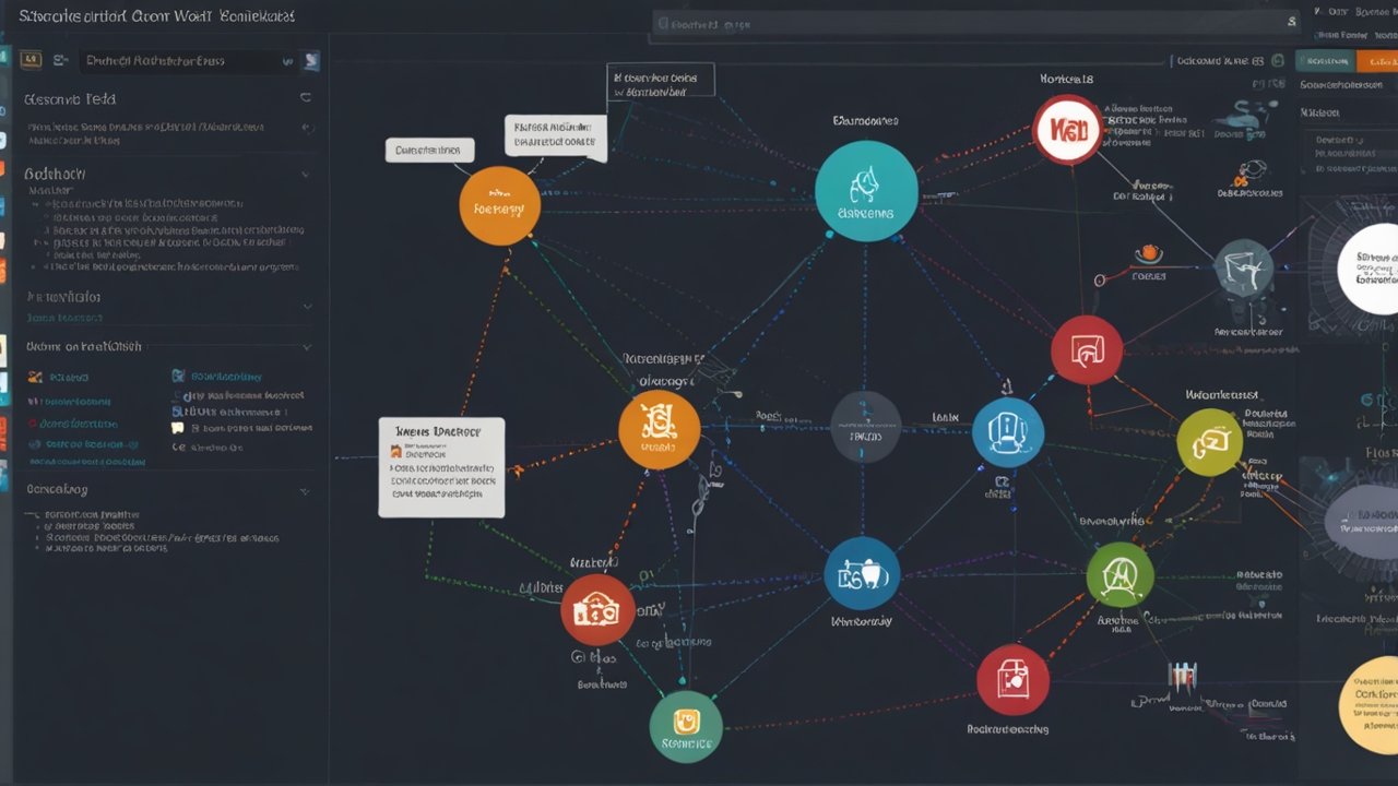 Semantic Web knowledge graph showing concept relationships and meaning-based connections