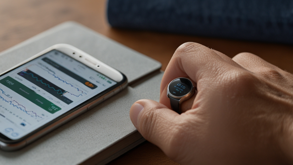 Sleep Tracking Ring device monitoring overnight rest patterns with detailed sleep stage analysis and recovery measurement capabilities
