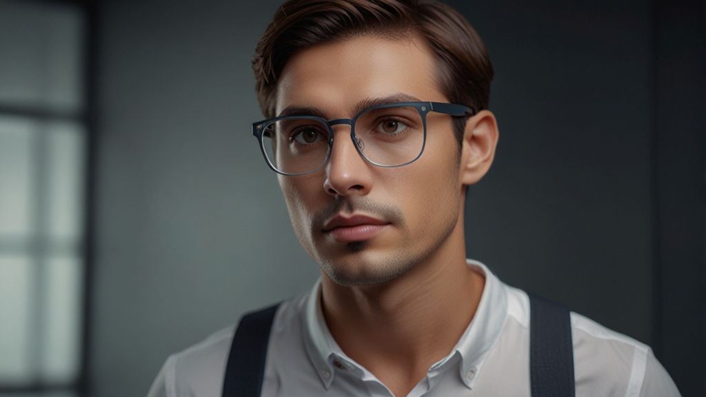 Smart Glasses displaying contextual information through transparent lens in everyday setting