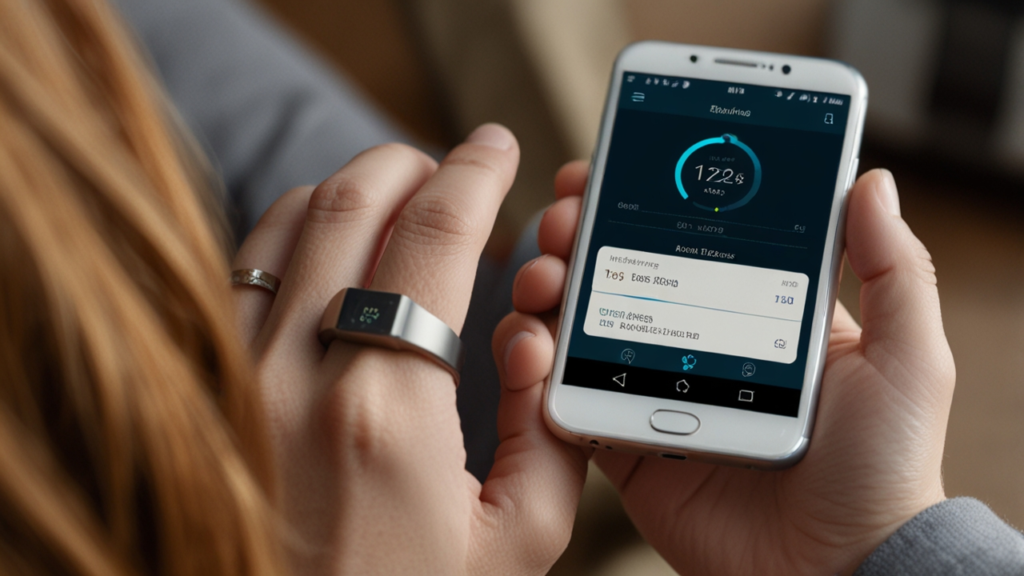 Smart ring displaying compact wearable technology with internal sensors and notification indicators