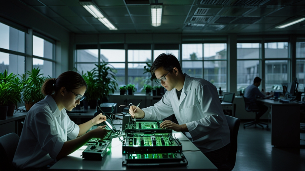 Sustainable Tech solutions implementing environmental principles to create eco-friendly technological innovations