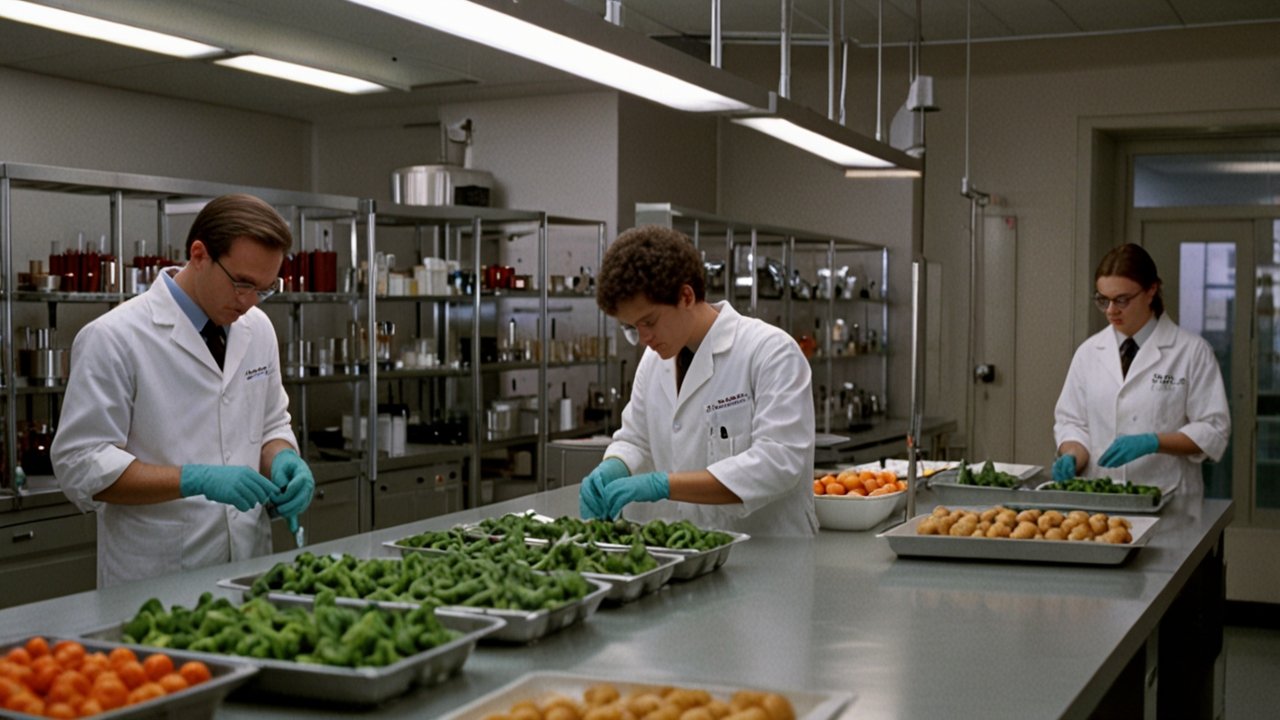 Synthetic Food products showcasing lab-grown meat structured at cellular level without animal agriculture