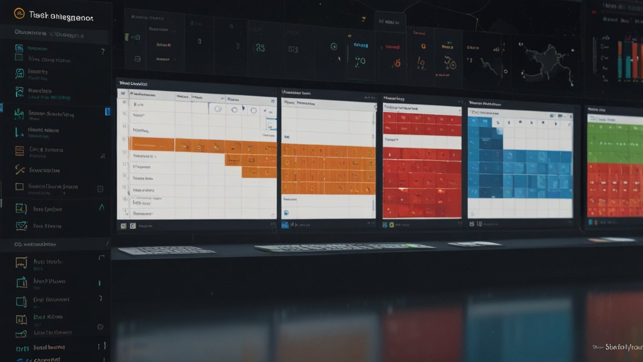 Task management interface displaying organized workflow with priority designations and progress tracking