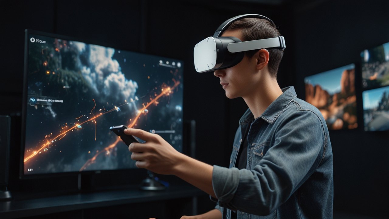 Video Games displaying photorealistic environments with advanced lighting effects and sophisticated gameplay mechanics