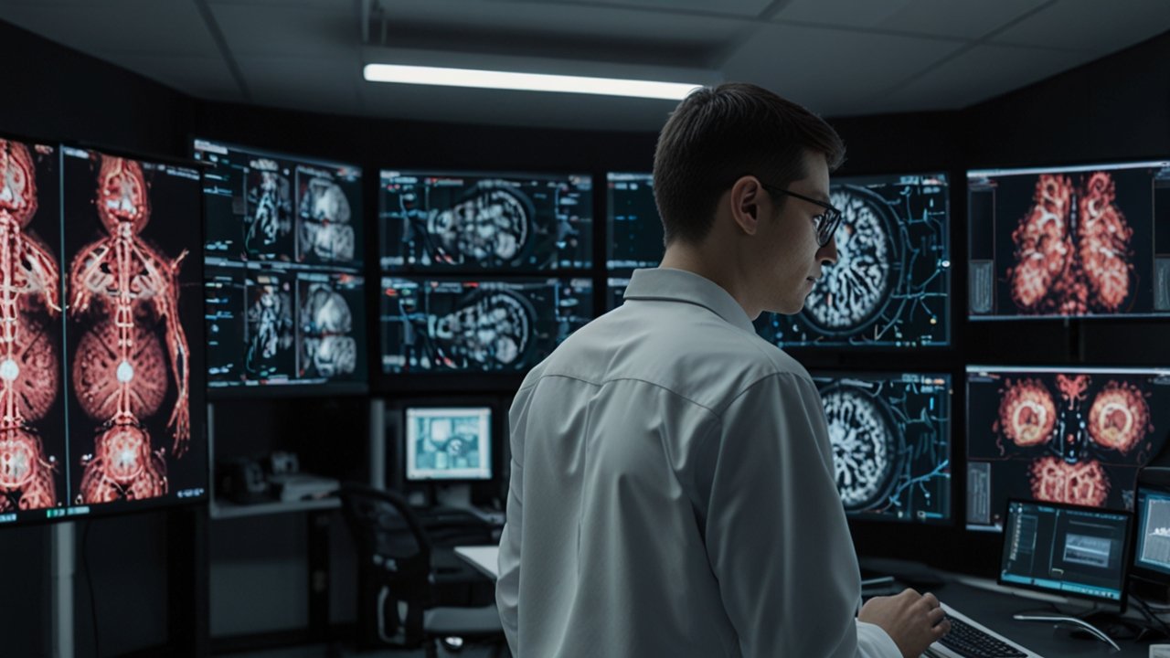 AI upscaling interface showing low-resolution input transforming to high-quality output