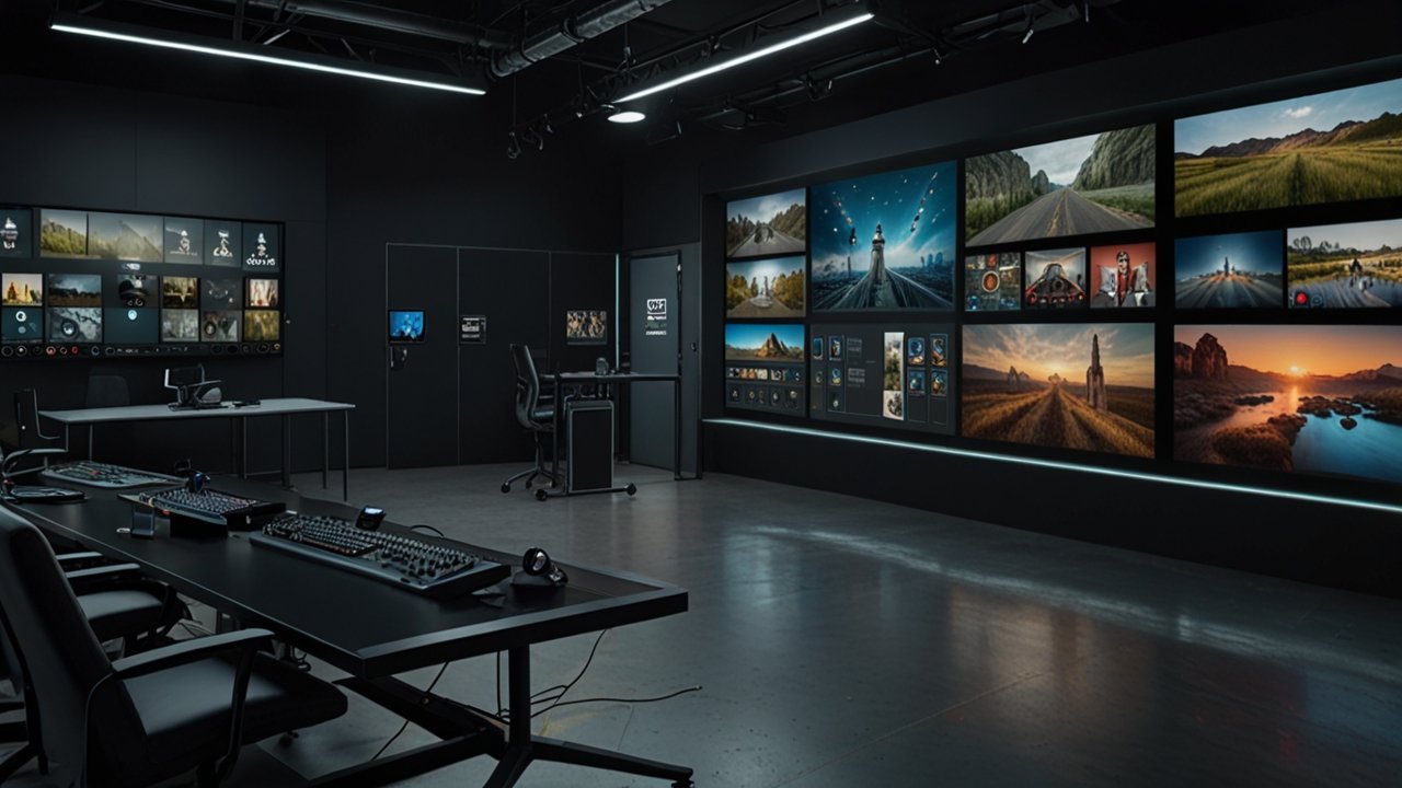 AI video editing interface showing automated editing and video production capabilities