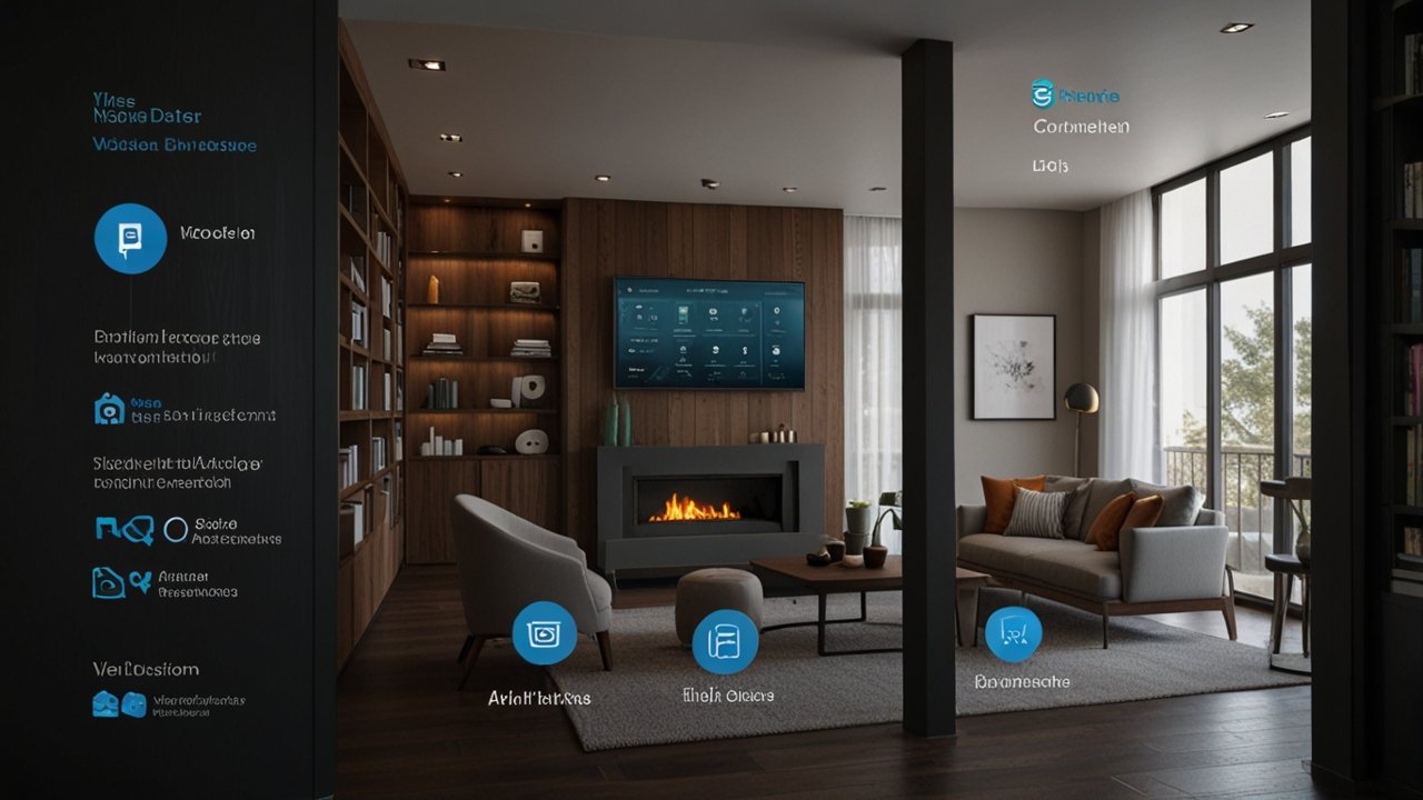 Amazon Echo device displaying voice assistant functionality through smart speaker technology and home automation capabilities