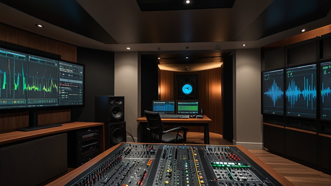 Audio enhancement interface showing waveform processing and quality improvements