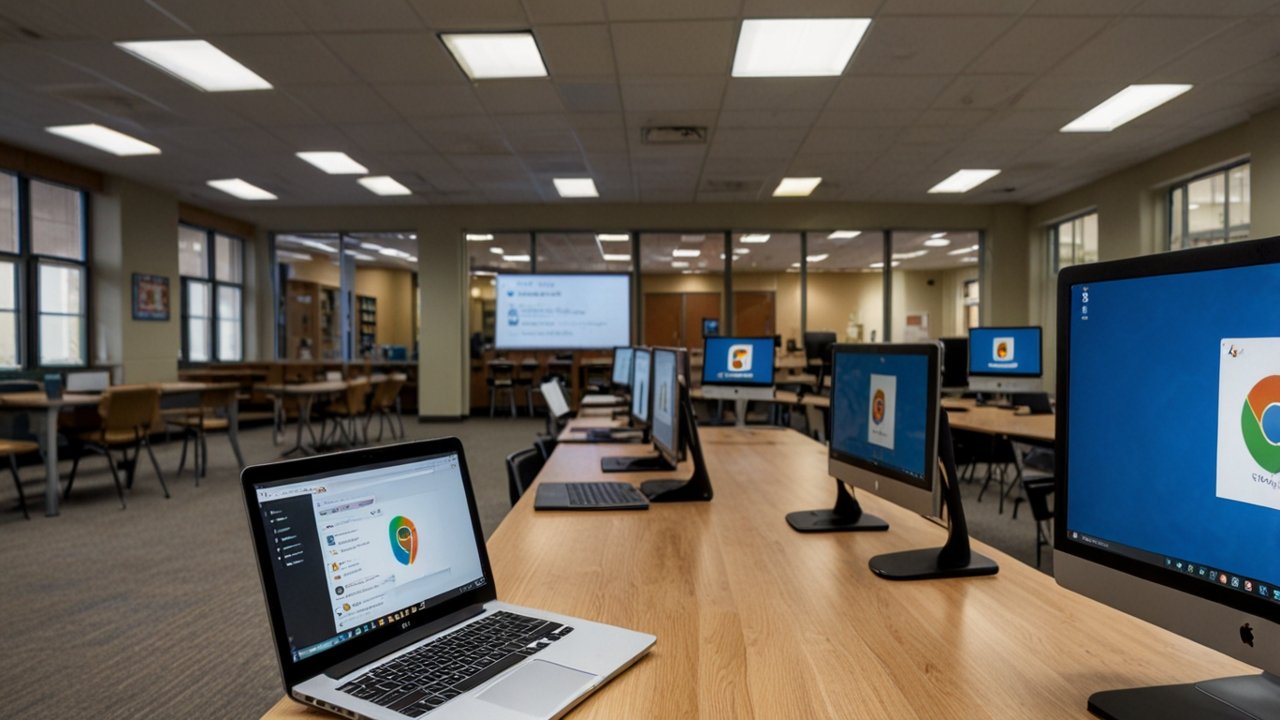 Chromebook interface showing Chrome OS and cloud computing capabilities