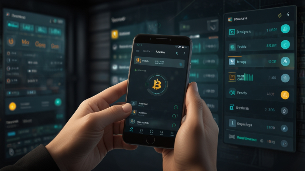 Cryptocurrency wallet displaying digital asset management interface with private key security and transaction capabilities